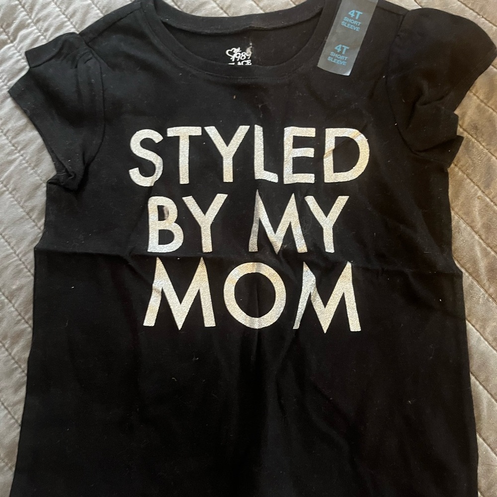The Children's Place Black Tee with Silver Print